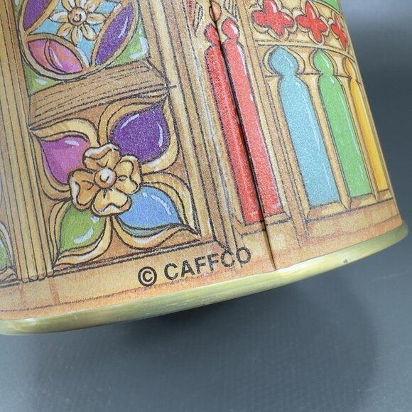 CAFFCO Tin Canister Container Storage Church Angel Dove Pattern Stacking Set 2 - Picture 8 of 15
